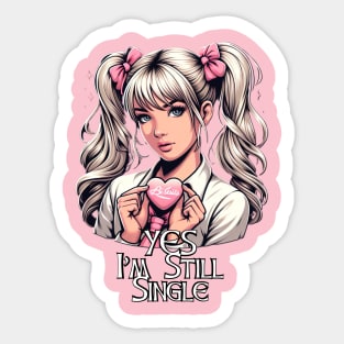 Single Valentines Day Sticker